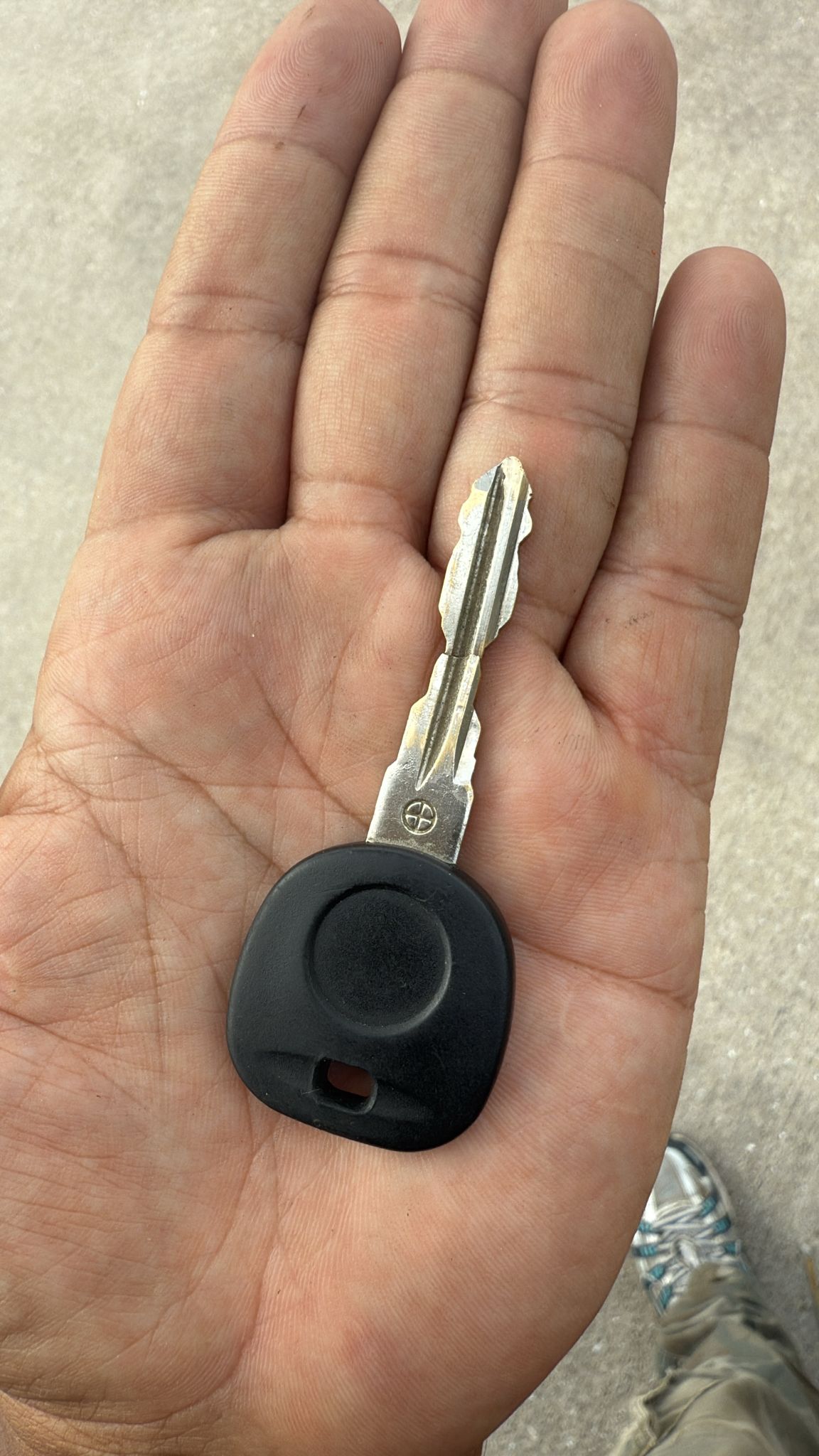 New transponder car key in a hand