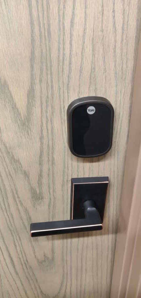 Yale smart lock on a home door
